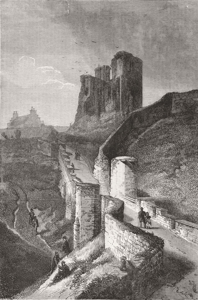 YORKS. Scarborough Castle 1871 old antique vintage print picture